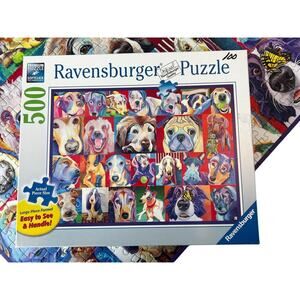 Ravensburger Hello Doggie 500 Large Piece Puzzle Complete Dog Face